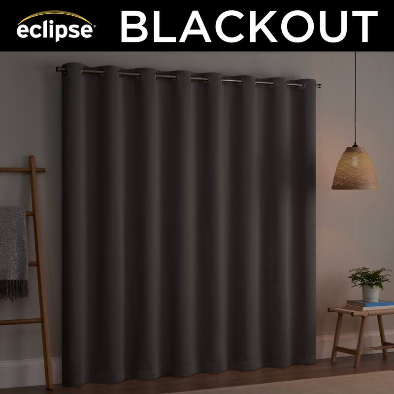 Eclipse Blackout Curtains, Darrell Thermaweave Grommet Extra Wide Curtains, Sliding Door Curtains 84 in x 100 in