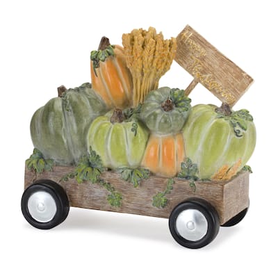 8.5" Wagon "Happy Thanksgiving" Tabletop Decoration