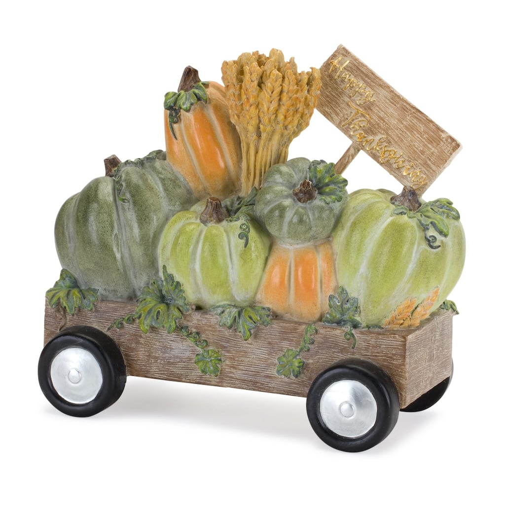 8.5" Wagon "Happy Thanksgiving" Tabletop Decoration
