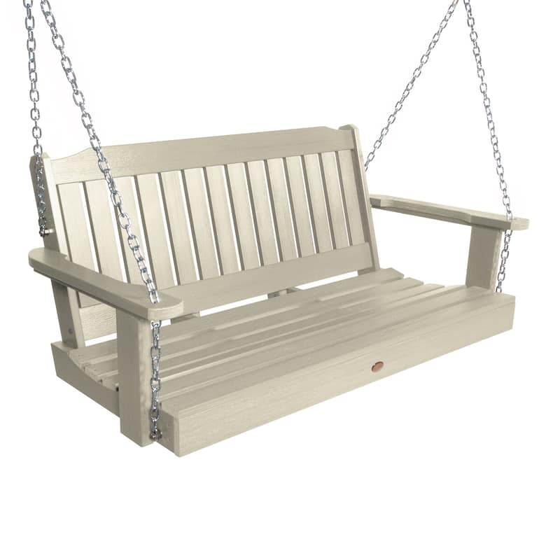 Highwood Lehigh 4-Foot Eco-friendly Synthetic Wood Porch Swing - Whitewash