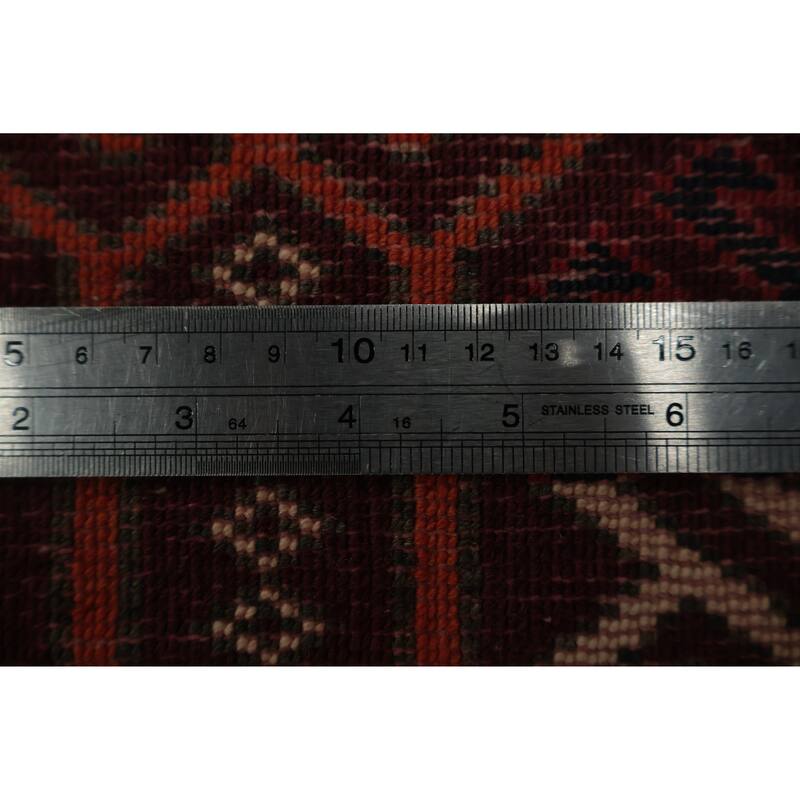 Hand Knotted Oriental 100% Wool Carpet Traditional All-Over Red Turkoman Area Rug - 11' 4'' X 7' 7''