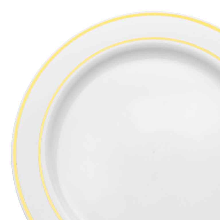 Shiny Round Edge Rim Disposable Plastic Plate Packs - Party Supplies