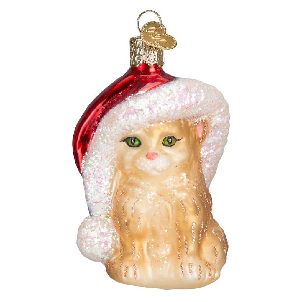 Santas Helper Kitten Christmas Holiday Ornament - Multi