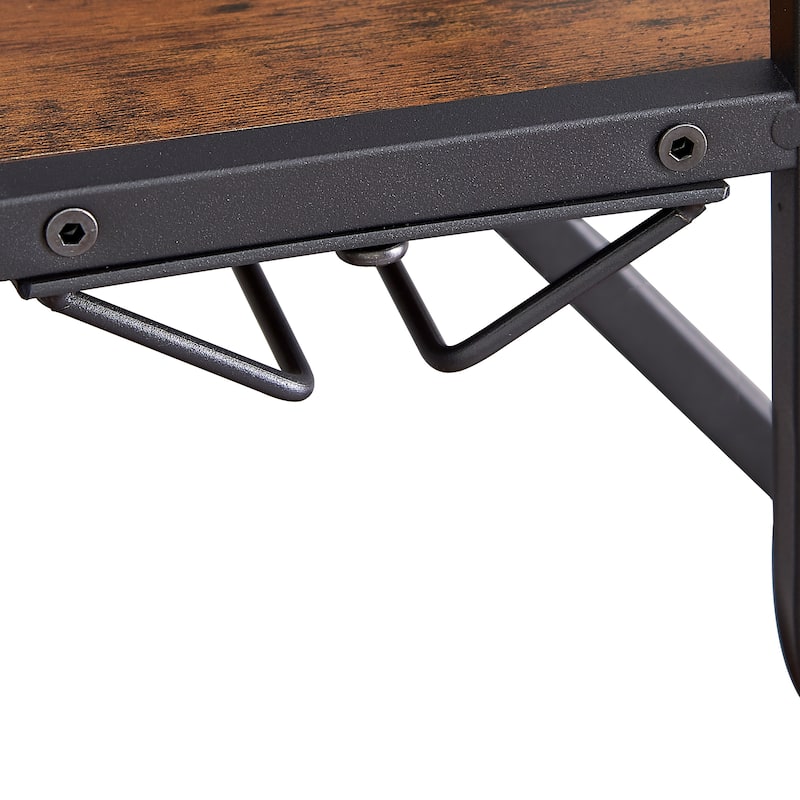 With Hanging Glass Holder And Storage Rack