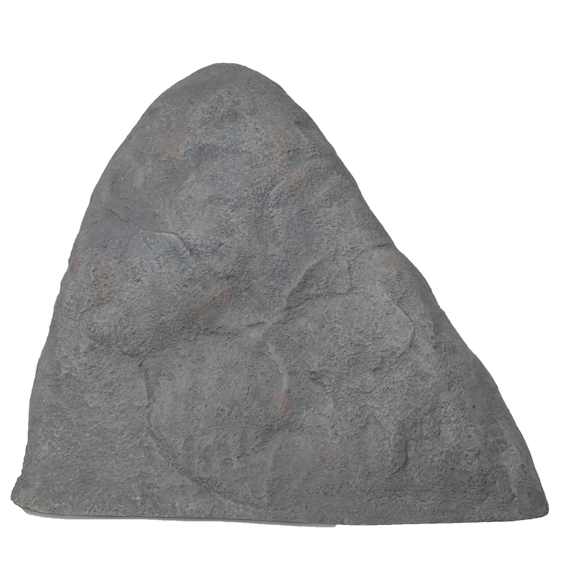 Decorative Outdoor Weather-Resistant Artistic Artificial Faux Stone Rock, Garden Patio Granite Grey Fiberglass Stone - Monument