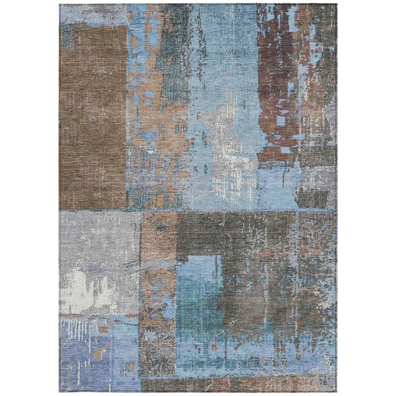 HomeRoots Abstract Transitional Rectangle Outdoor Rug
