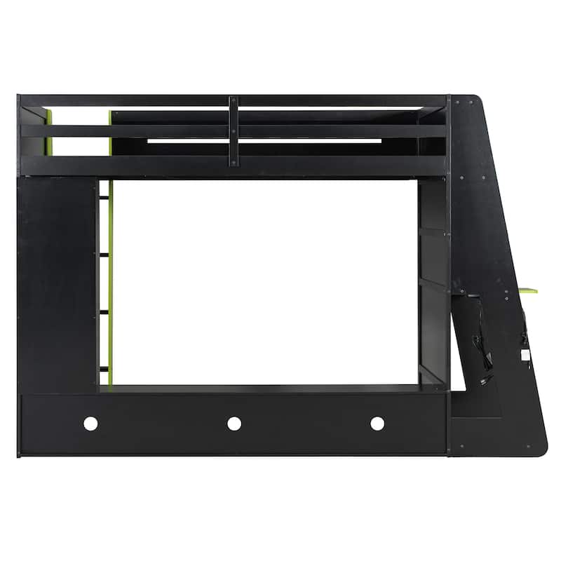 Full Size Gaming Loft Bed Esports-Inspired Bed with Desk Shelves and Charging Station for Gaming Bedroom Setup, Esports Hotels