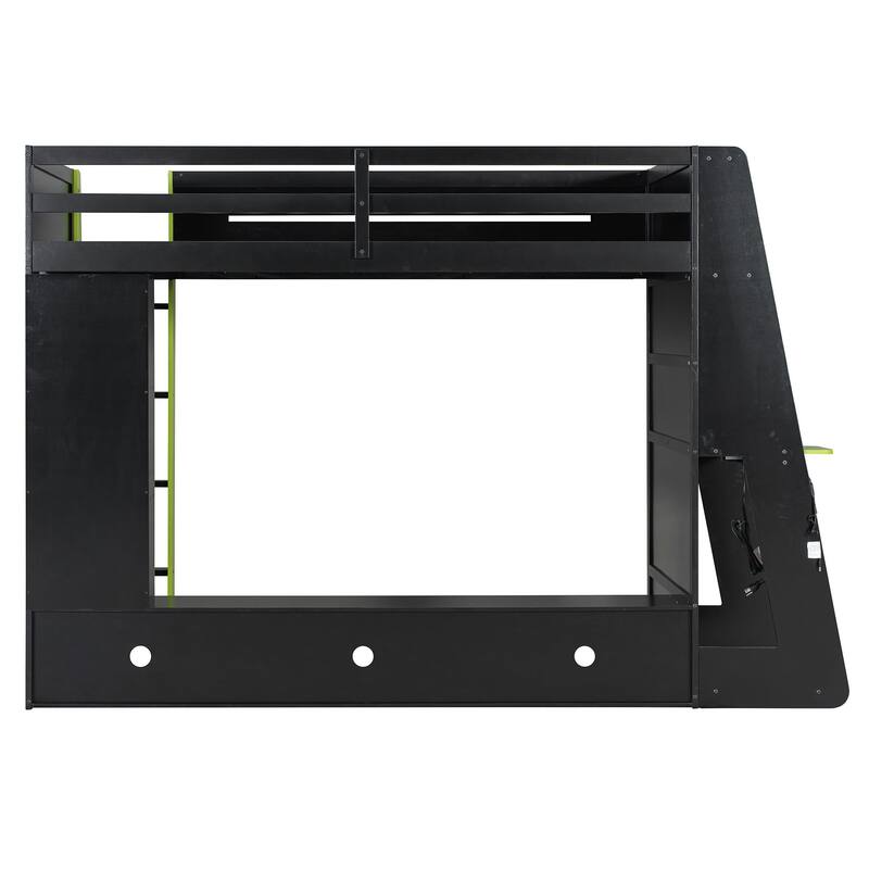 Twin Loft Bed with Esports Desk, RGB Lighting, and Gaming Storage Shelves