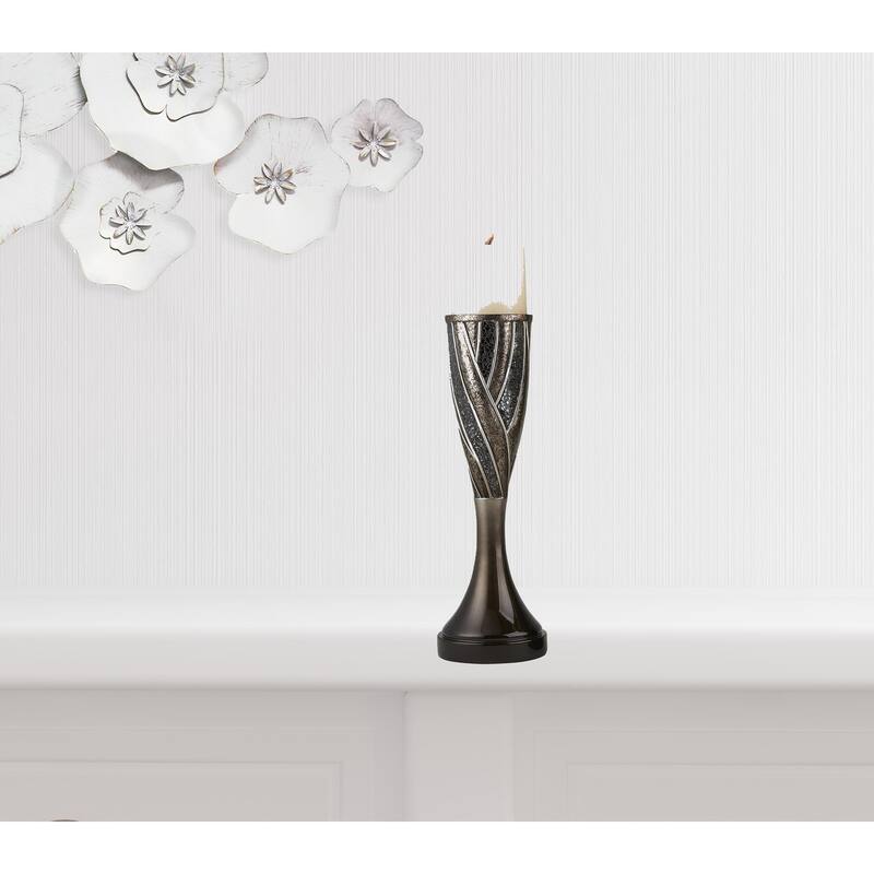 HomeRoots Set Of Two Brown and Bronze Pillar Tabletop Pillar Candle Holders - 7