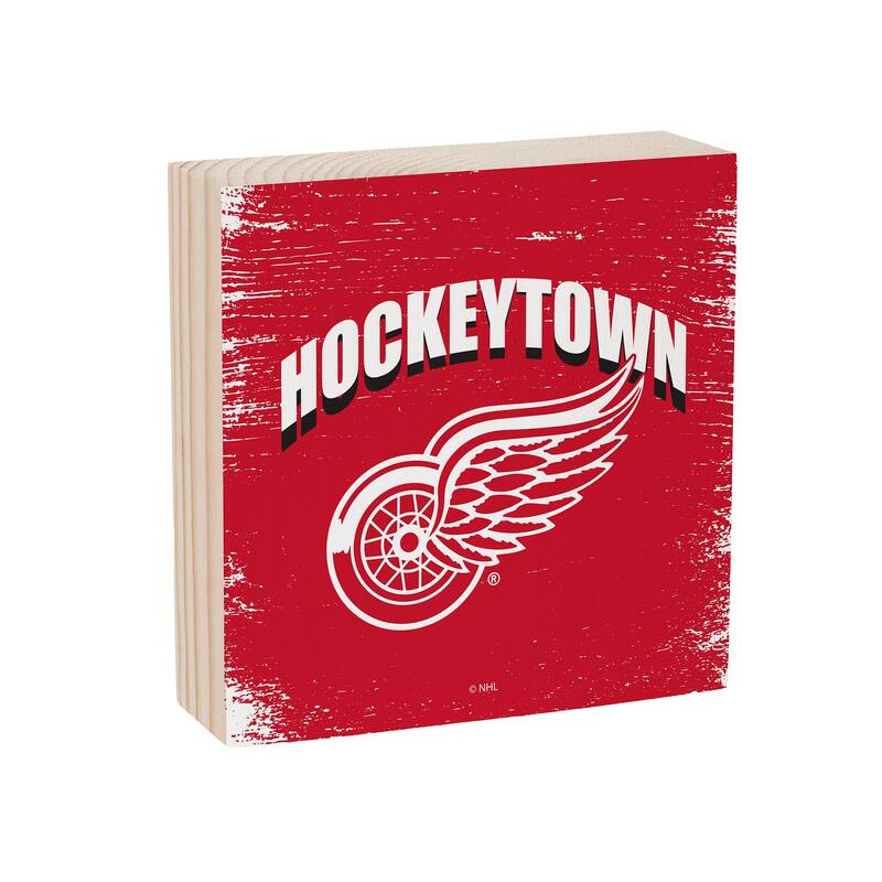 Detroit Red Wings Wooden Tabletop Mantel Shelf Sign