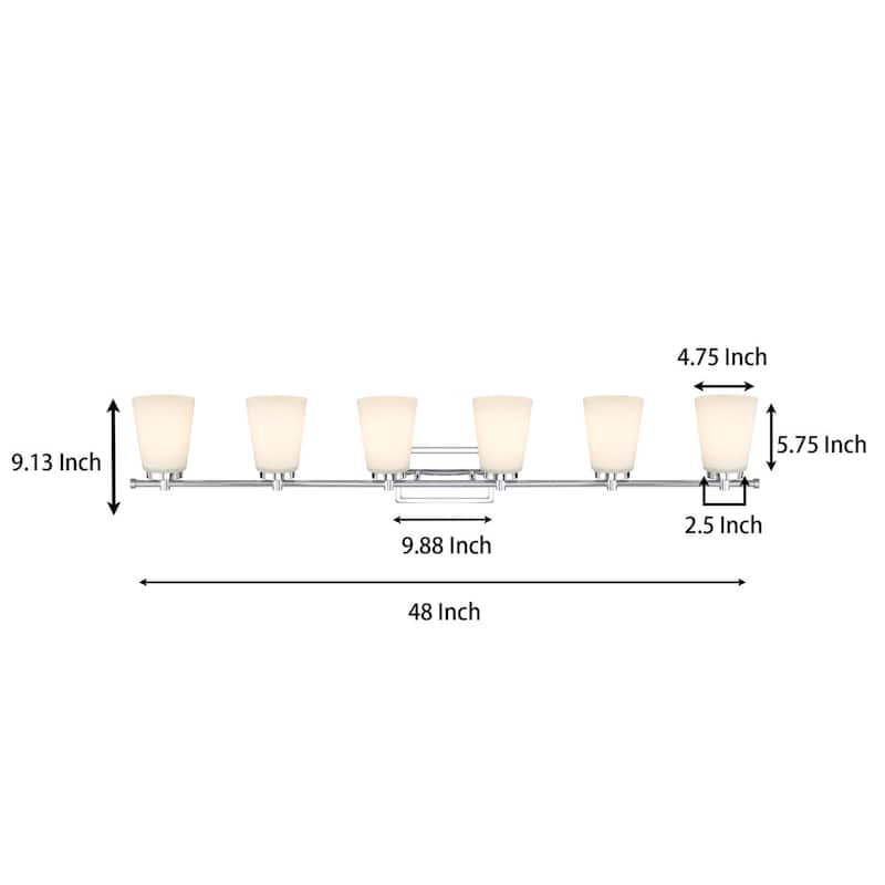 Acroma 6 - Light Steel Dimmable Vanity Light - 6-light