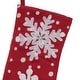 preview thumbnail 3 of 1, National Tree Company HGTV- 20" Red Stocking with Snowflake Embroidery - 20 in