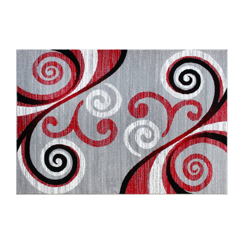 Modern Distressed Swirl Abstract Style Indoor Area Rug