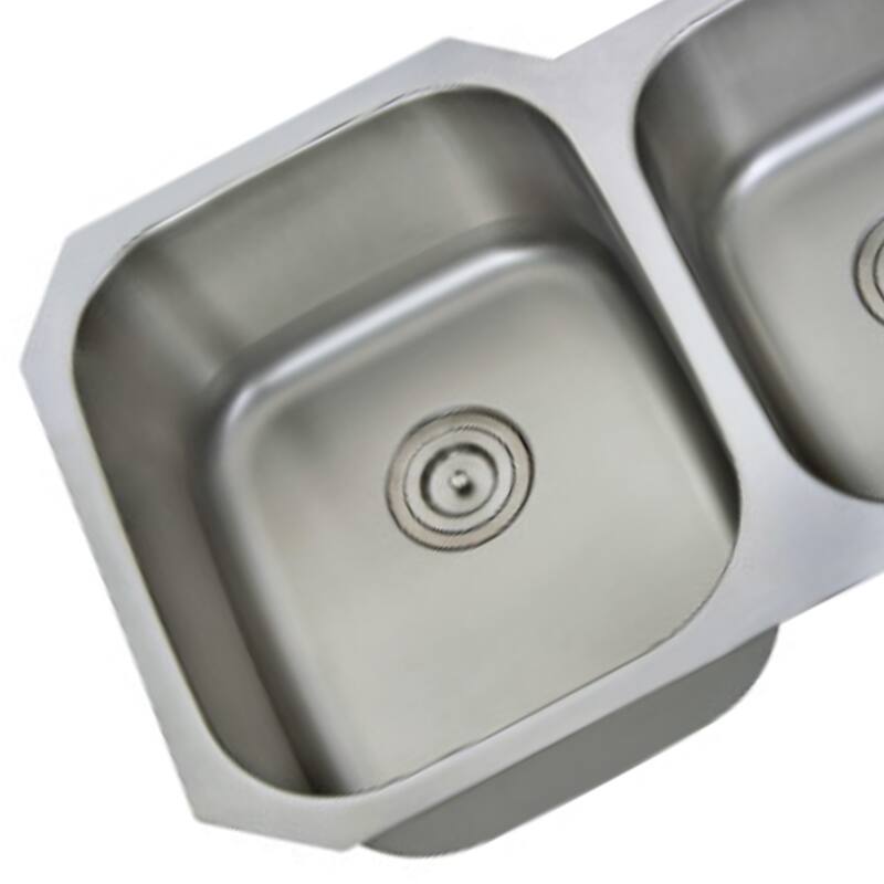 CB HOME 31" Classic Undermount Double Bowl Kitchen Sink, Undercounter 60/40 Big Bowl & Small Bowl Stainless Steel Sink Kitchen
