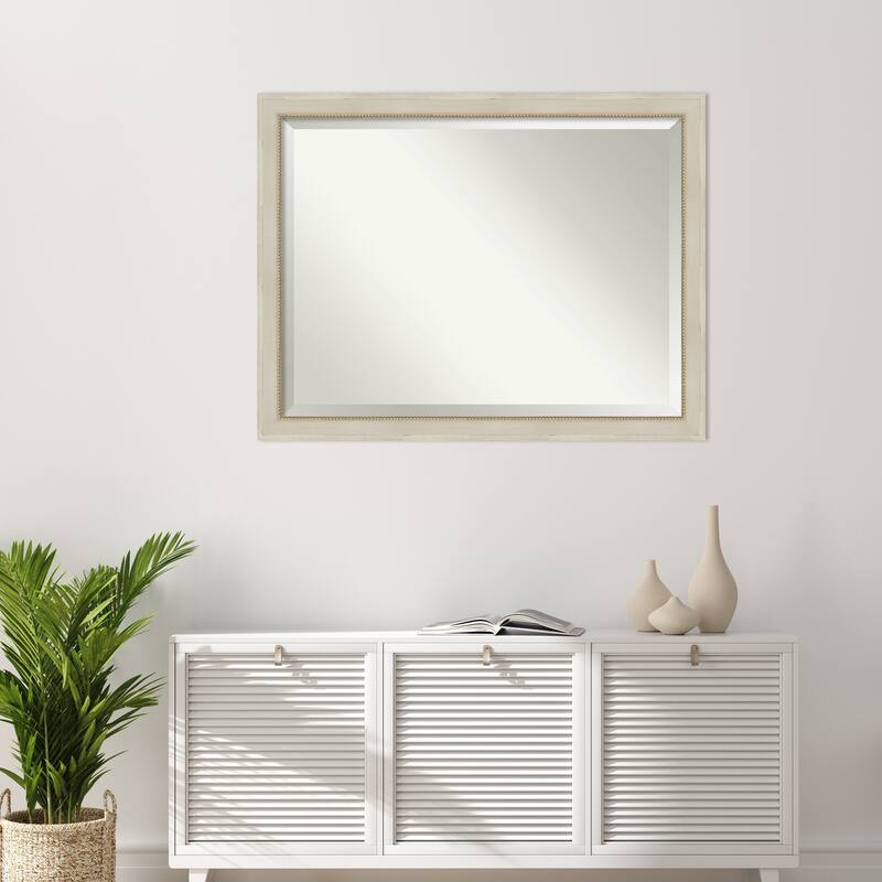Beveled Wood Wall Mirror - Parthenon Cream Frame - Parthenon Cream
