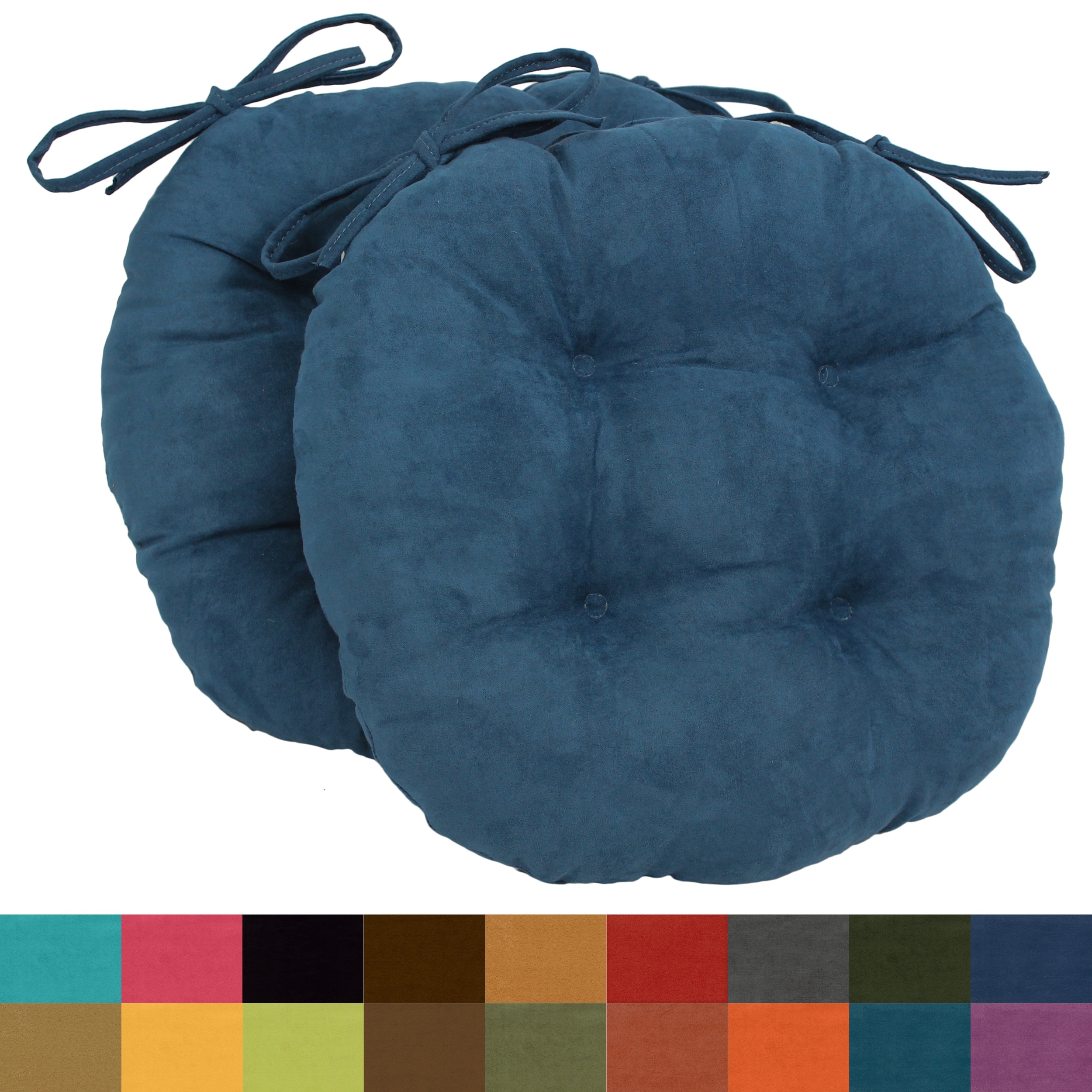 16-inch Round Indoor Microsuede Chair Cushions (Set of 2, 4, or 6)