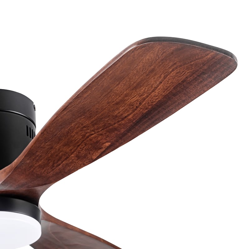 52" Intergrated LED Ceiling Fan Lighting with Solid Wood Blade