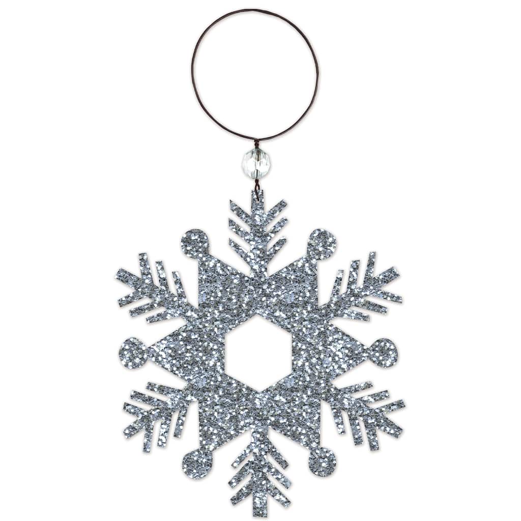 Silver Snowflake Ornament -Set of 2