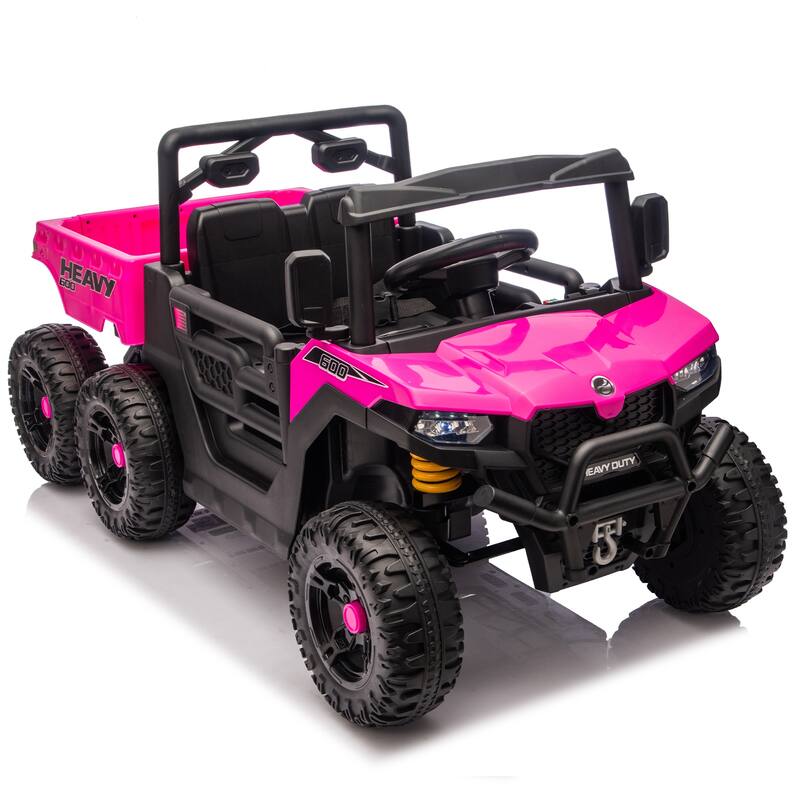 24V 440W Kids Ride On Six-wheel Electric Dump Truck W/ PC 2.4G, 4WD, Upgraded anti-collision bar, Six-wheel Suspension