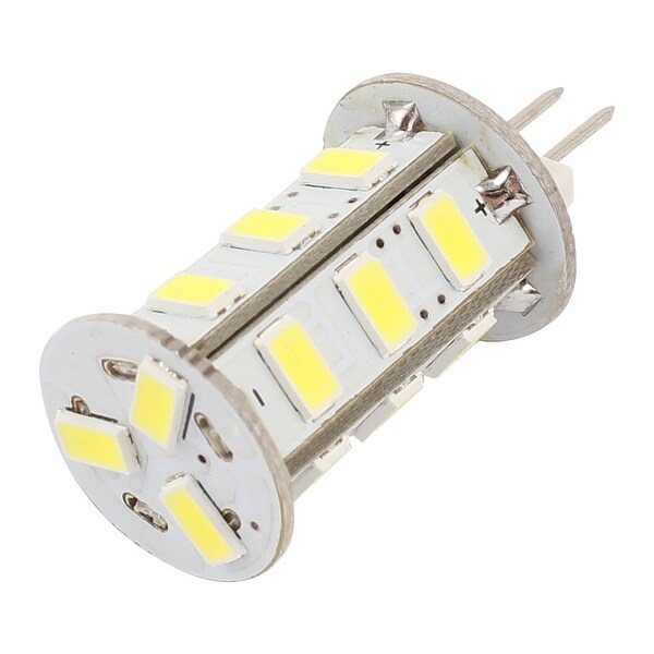 Unique Bargains Energy Saving Pure White G4 7W 5730 SMD 18 LED Light Corn Bulb DC 12V Bed Bath Beyond 17574629