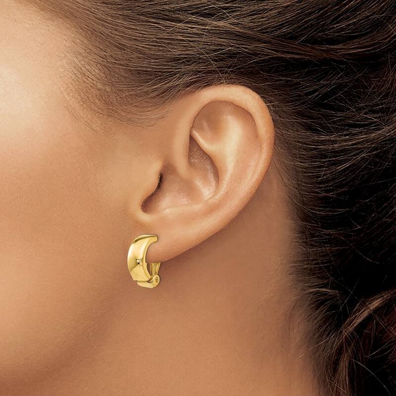 Curata 14k Yellow Gold Non Pierced Polished Earrings - 18x10mm