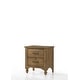 preview thumbnail 1 of 2, Highland 2-Drawer Wood Nightstand with Charging Outlet, Sand Dune