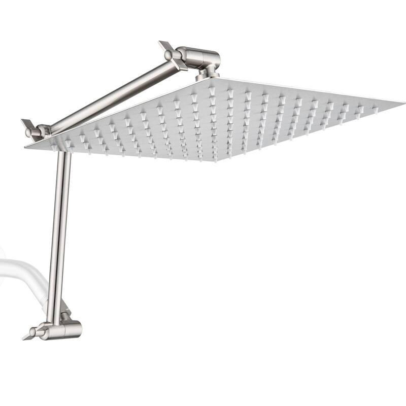 Bathlet 10 inch Rain Shower Head with Height/Angle Adjustable Extension Arm