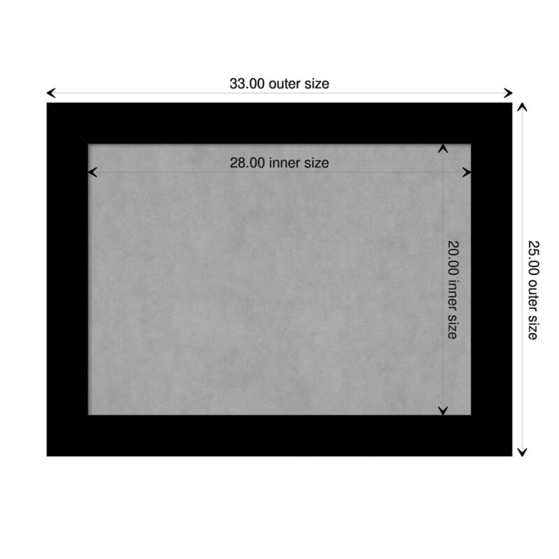 Amanti Art Basic Black Framed Magnetic Board - Board Size 28x20