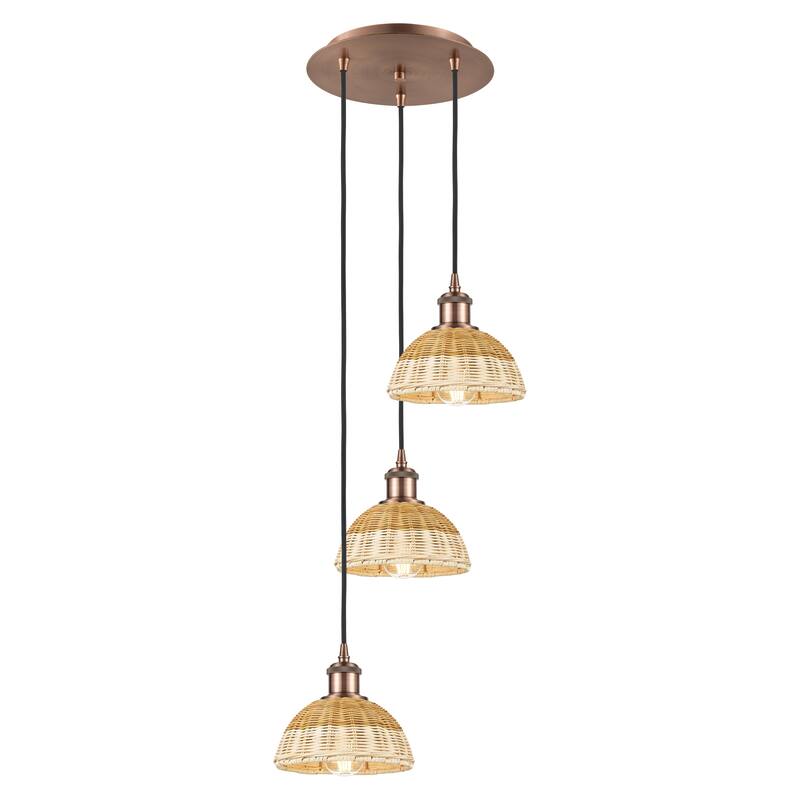 Innovations Lighting Endless Possibilities Ballston - Bristol Natural II - 3 Light 14" Cord Hung Multi Pendant - Antique Copper