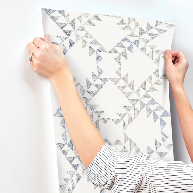 Scrap Quilt Denim Wallpaper