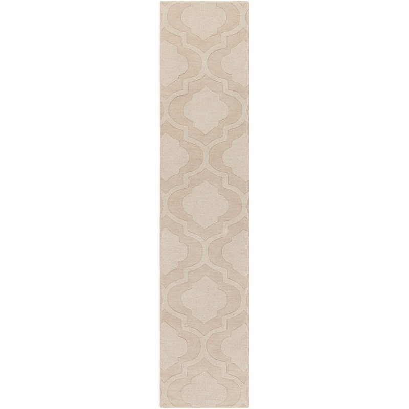 Hand-Woven Ali Tone-on-Tone Moroccan Trellis Wool Rug (2'3 x 10')