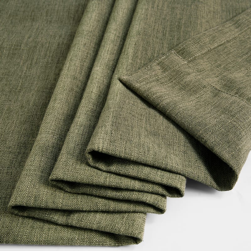 Exclusive Fabrics Basic Faux Linen Curtain Pair - 2 Panels - Light Filtering Window Curtains