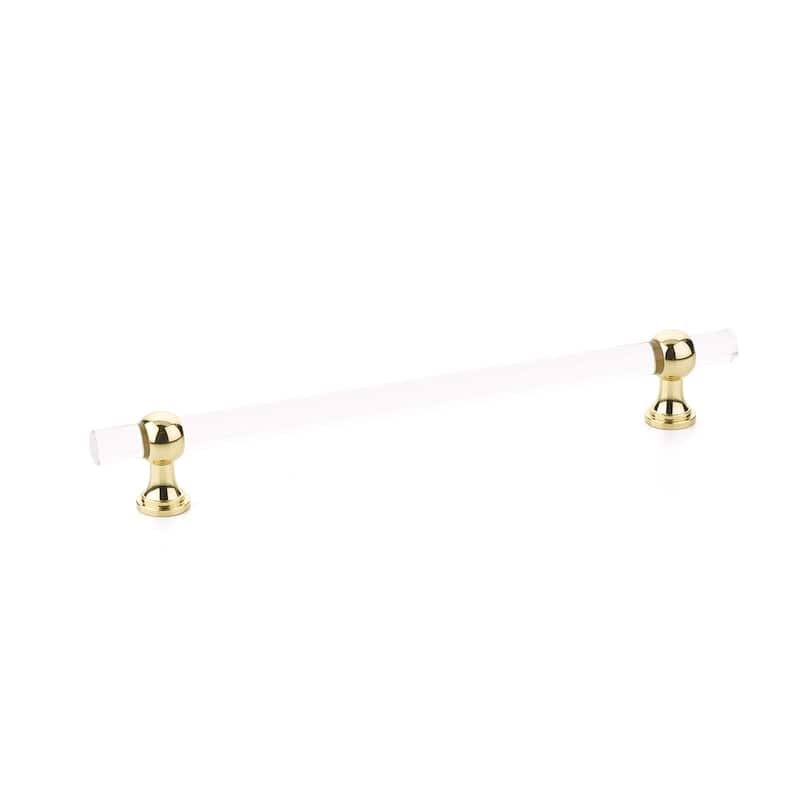 Schaub and Company Lumiere 8" Euro Modern Acrylic Bar Cabinet Handle - Polished Brass