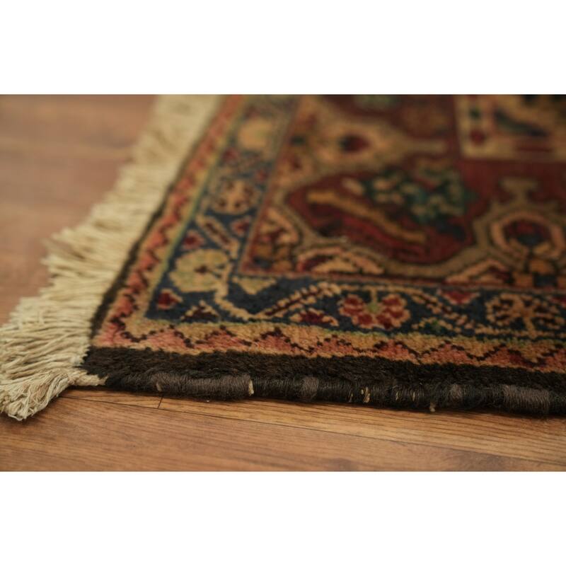 Hand Knotted Oriental 100% Wool Carpet Traditional Geometric Red Bakhtiari Area Rug - 9' 5'' X 6' 9''