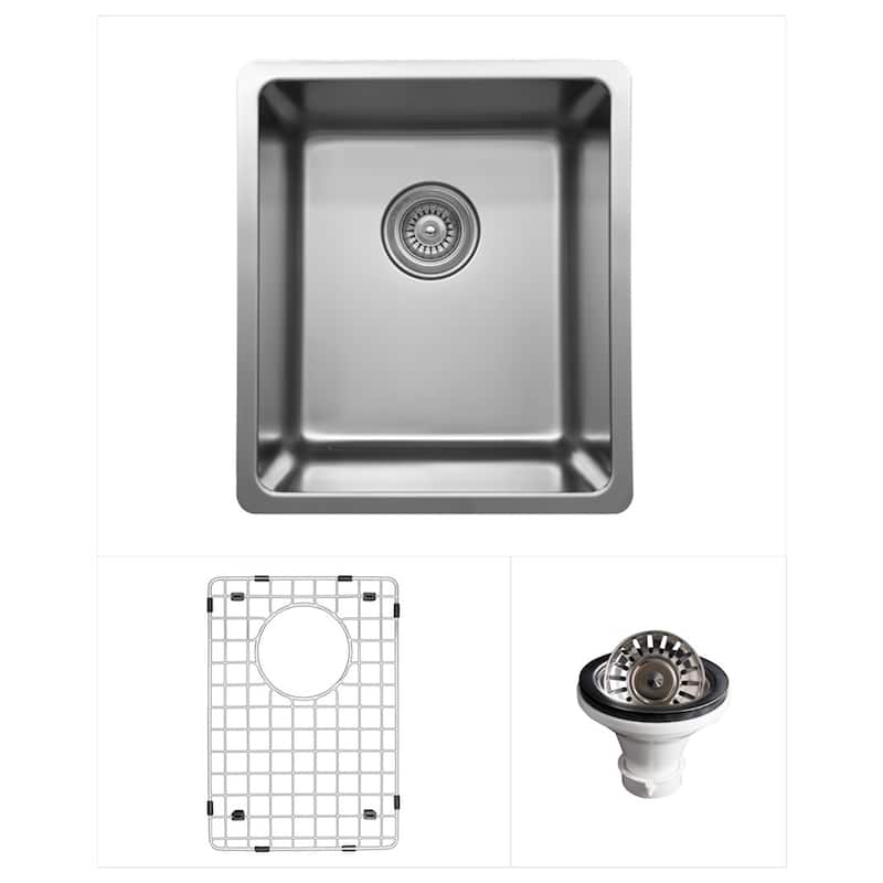 Karran 15" Undermount Single Bowl Stainless Steel Bar/Prep Sink