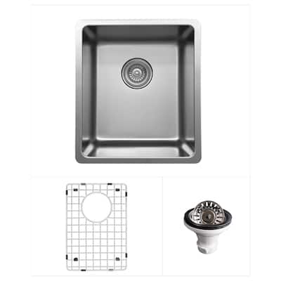 Karran 15" Undermount Single Bowl Stainless Steel Bar/Prep Sink