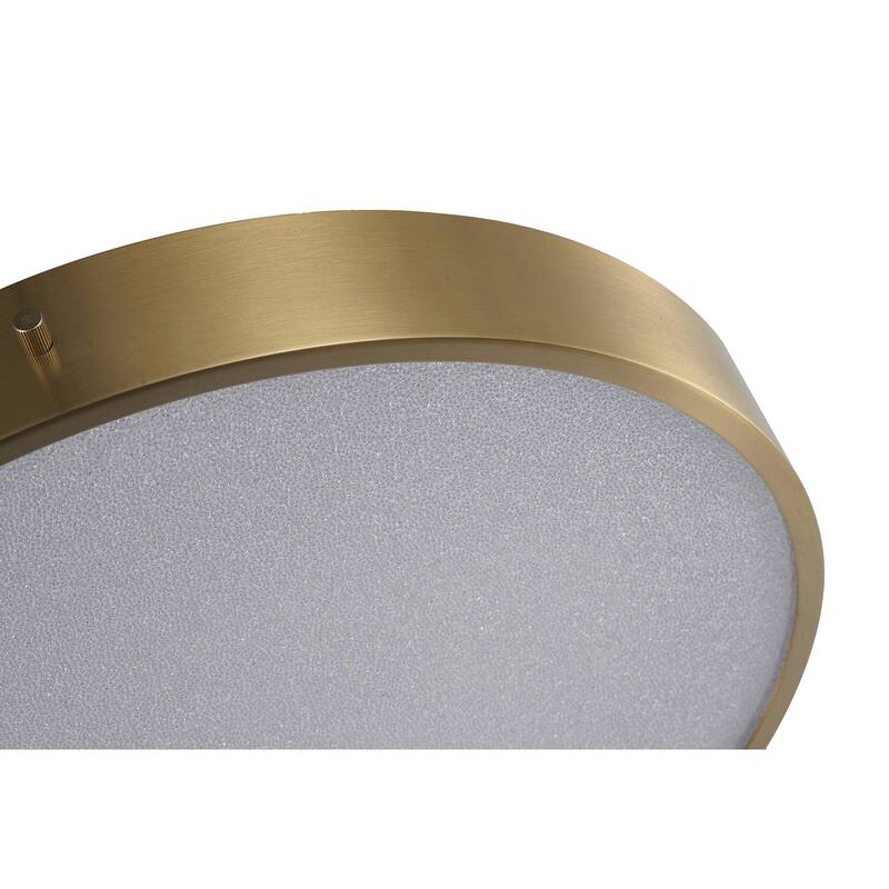 1-Light Brass LED Flush Mount With A Clear Acrylic Beaded Diffuser
