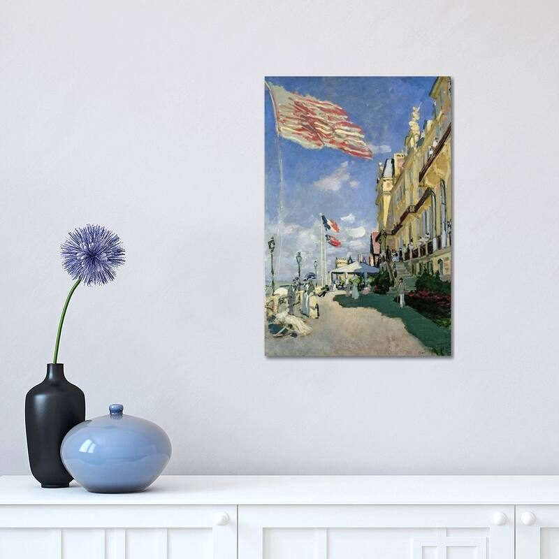 iCanvas "The Hotel des Roches Noires at Trouville, 1870 " by Claude Monet Canvas Print - 18x12x1.5