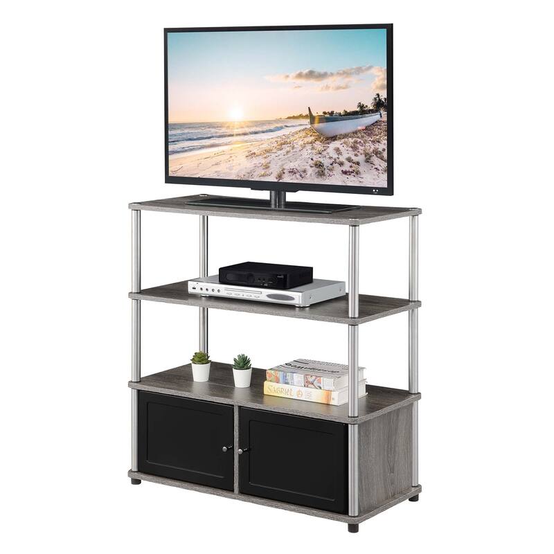 Convenience Concepts Designs2Go Highboy 40 inch TV Stand with Storage Cabinets and Shelves