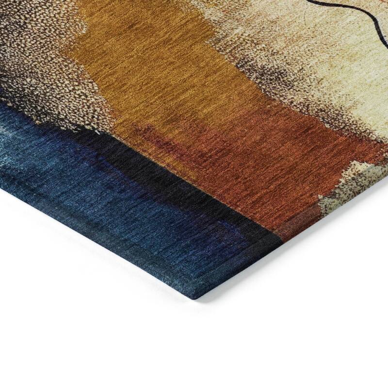 Machine Washable Indoor/Outdoor Modern Abstract Chantille Rug