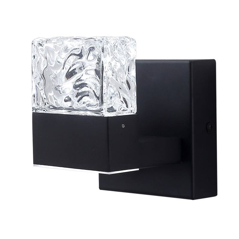Modern Black Textured Glass LED Bathroom Vanity Light