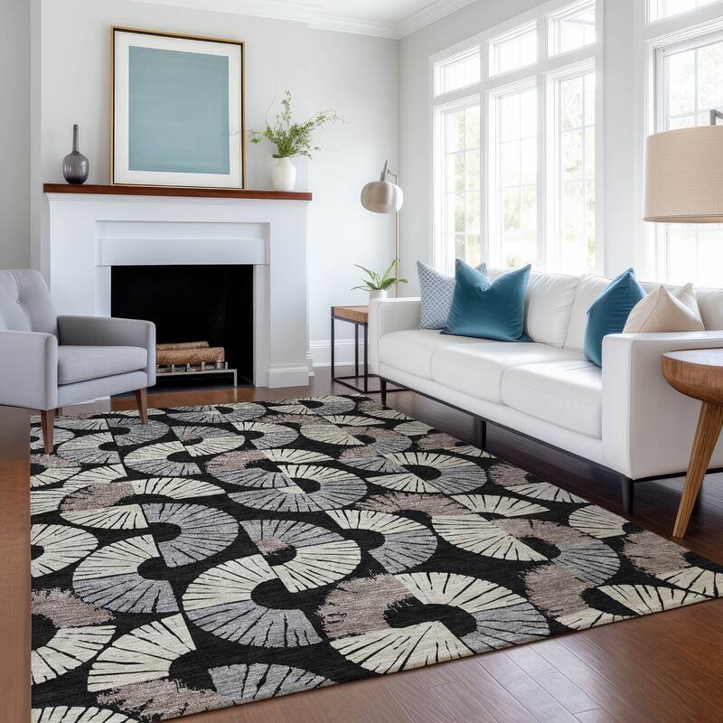 Machine Washable Indoor/ Outdoor Modern Jay Chantille Rug