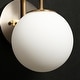 preview thumbnail 26 of 34, Aladari Modern Gold 3-Light Bathroom Vanity Lights Opal Glass Wall Sconces
