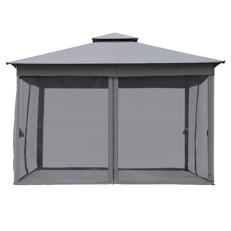 Roomfitters 10x12 FT Outdoor Gazebo with Double Roofs, Patio Canopy and Mosquito Netting for Backyard, Garden, Lawn