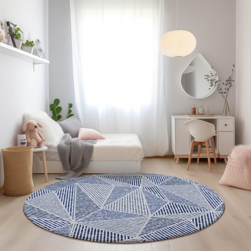 Machine Washable Indoor/ Outdoor Chantille Mosaic Geometric Rug