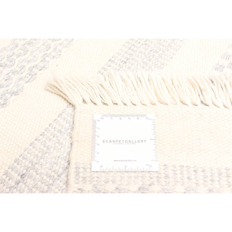 ECARPETGALLERY Flat-Weave Ankara FW Ivory Wool Kilim - 5'1 x 7'7