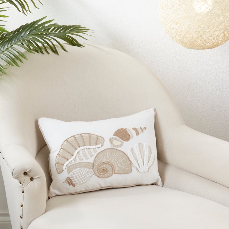 Seashell Serenade Throw Pillow
