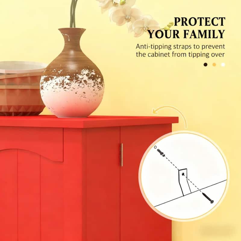 Rossetta 5-Tier Anti-Tipping Design Paint-Finished Pantry Cabinet with Spice Racks and Adjustable Shelves