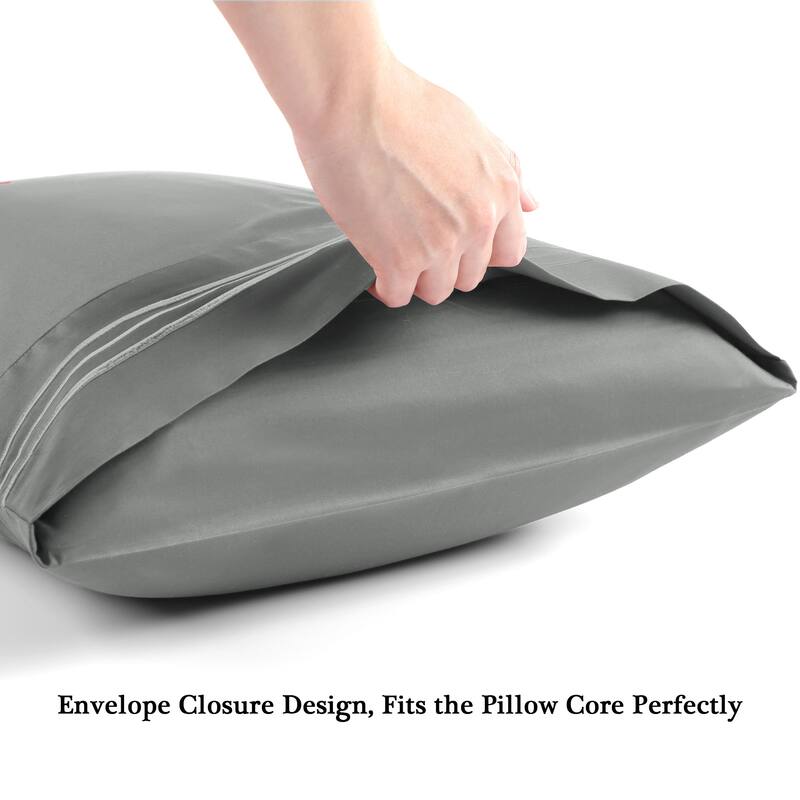 2Pcs Long-Staple Cotton Pillowcases Embroidered Pillow Covers