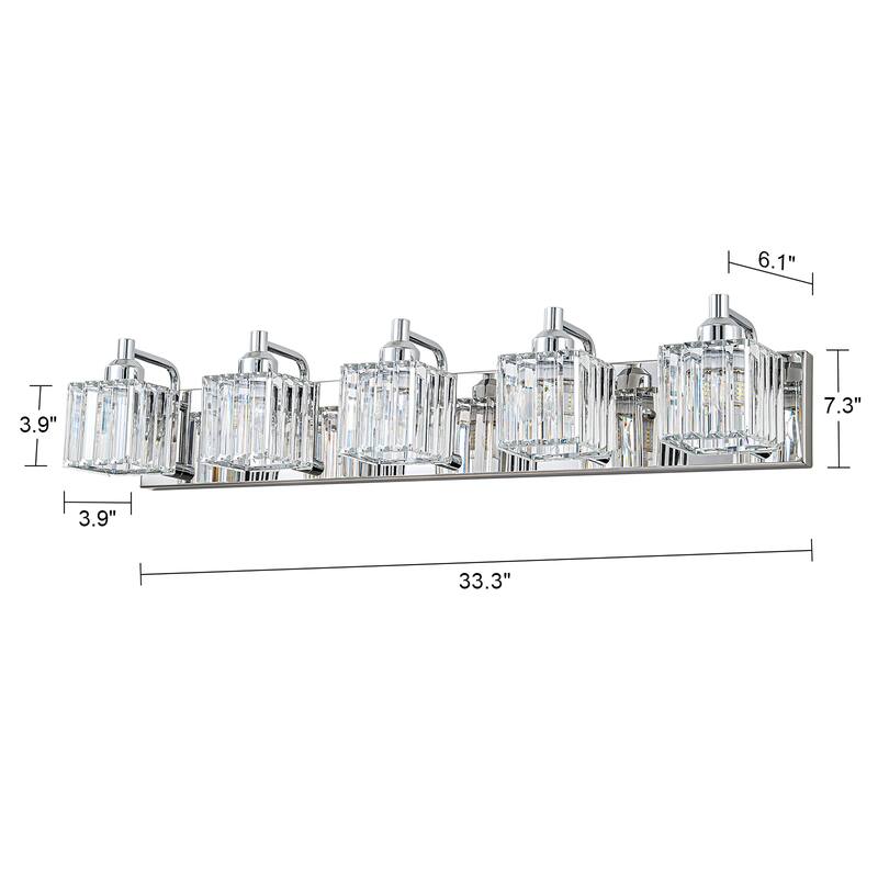 Dimmable Square Bathroom Crystal Vanity Light Wall Sconces